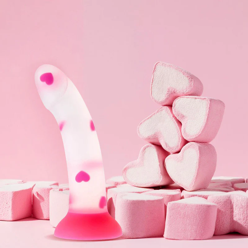 Love Heart Confetti Silicon Dildo