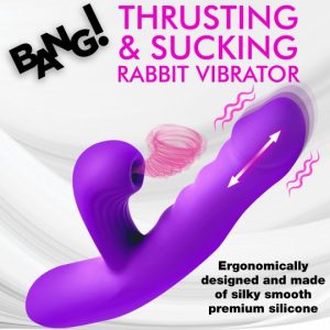 Alternative view of Thrusting and Sucking Silicone Rabbit Vibrator