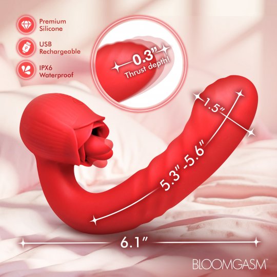 Boom Bloom Thrusting & Licking Rose Vibrator - Image 5