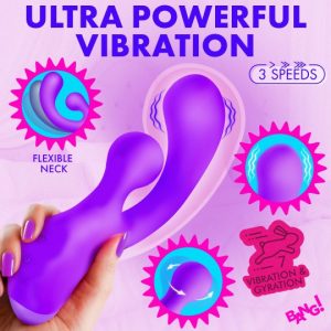 Alternative view of Gyro Rabbit Silicone Vibrator - Purple