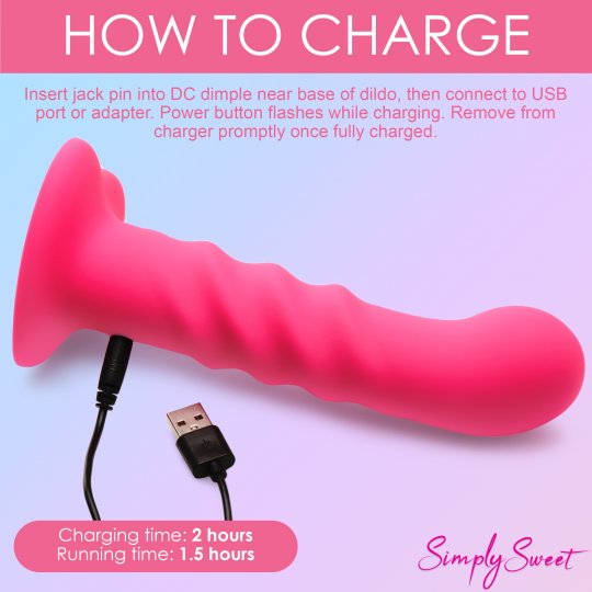 21X Vibrating Ribbed Silicone Dildo - Image 8