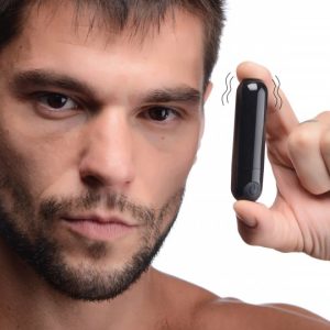 Alternative view of 10X Rechargeable Vibrating Metallic Bullet - Black