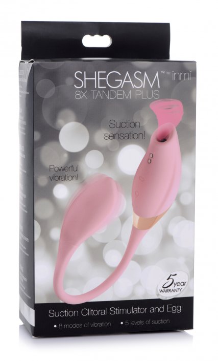 Shegasm 8X Tandem Plus Silicone Suction Clitoral Stimulator and Egg - Image 6