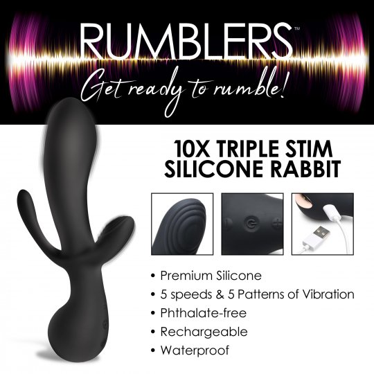 10X Triple Stim Silicone Vibrator - Image 7